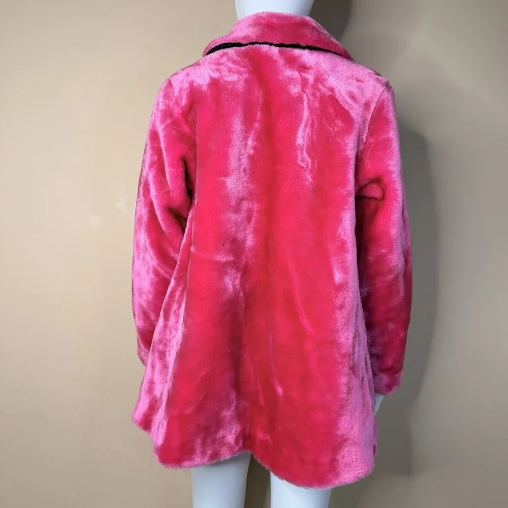 Hot Pink Faux Fur Coat Girls‎  lining Size XL/(16) Super Soft 75% ACRYLIC.